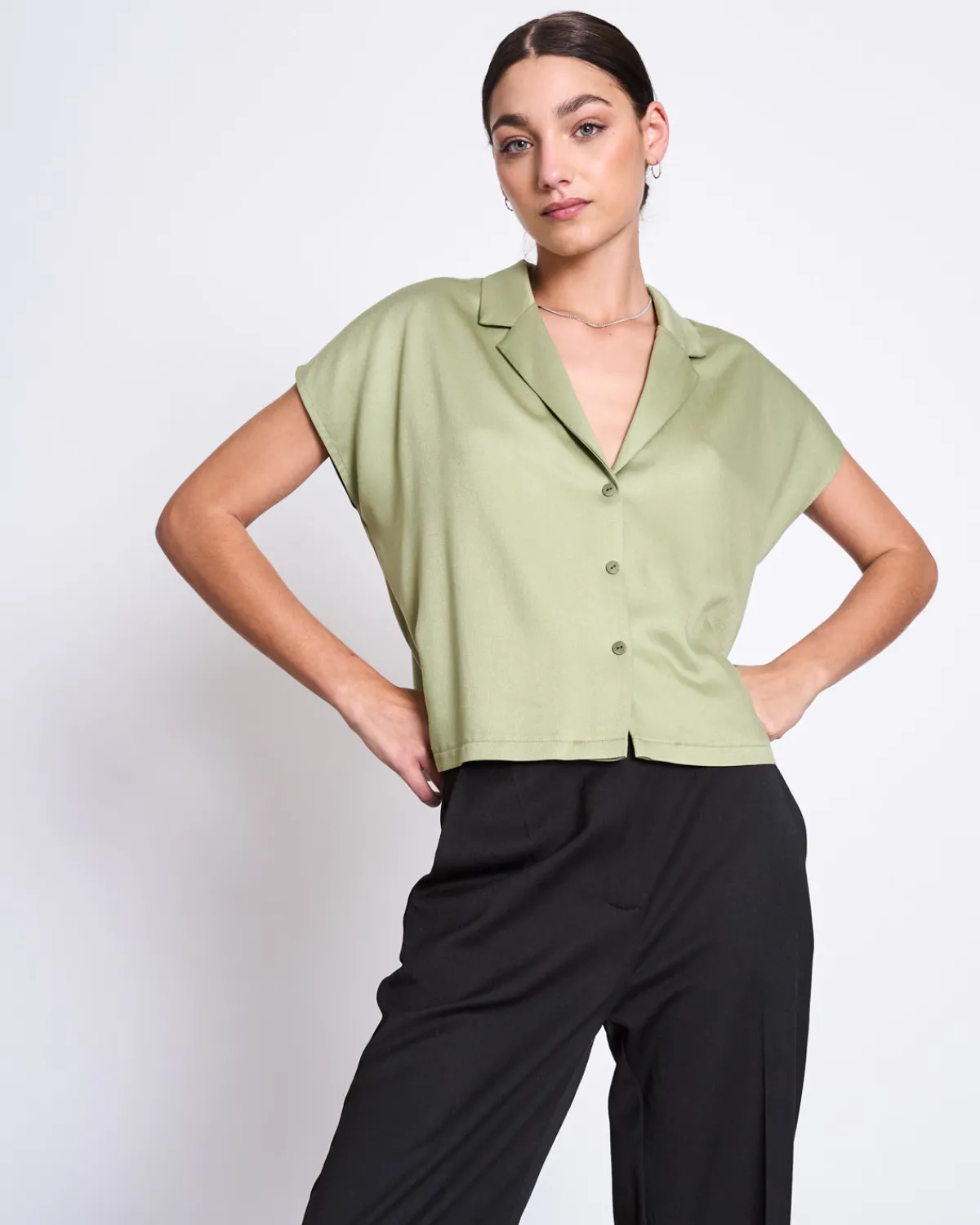 Flash Sale JAN 'N JUNE BLOUSE TIERRA PALE OLIVE