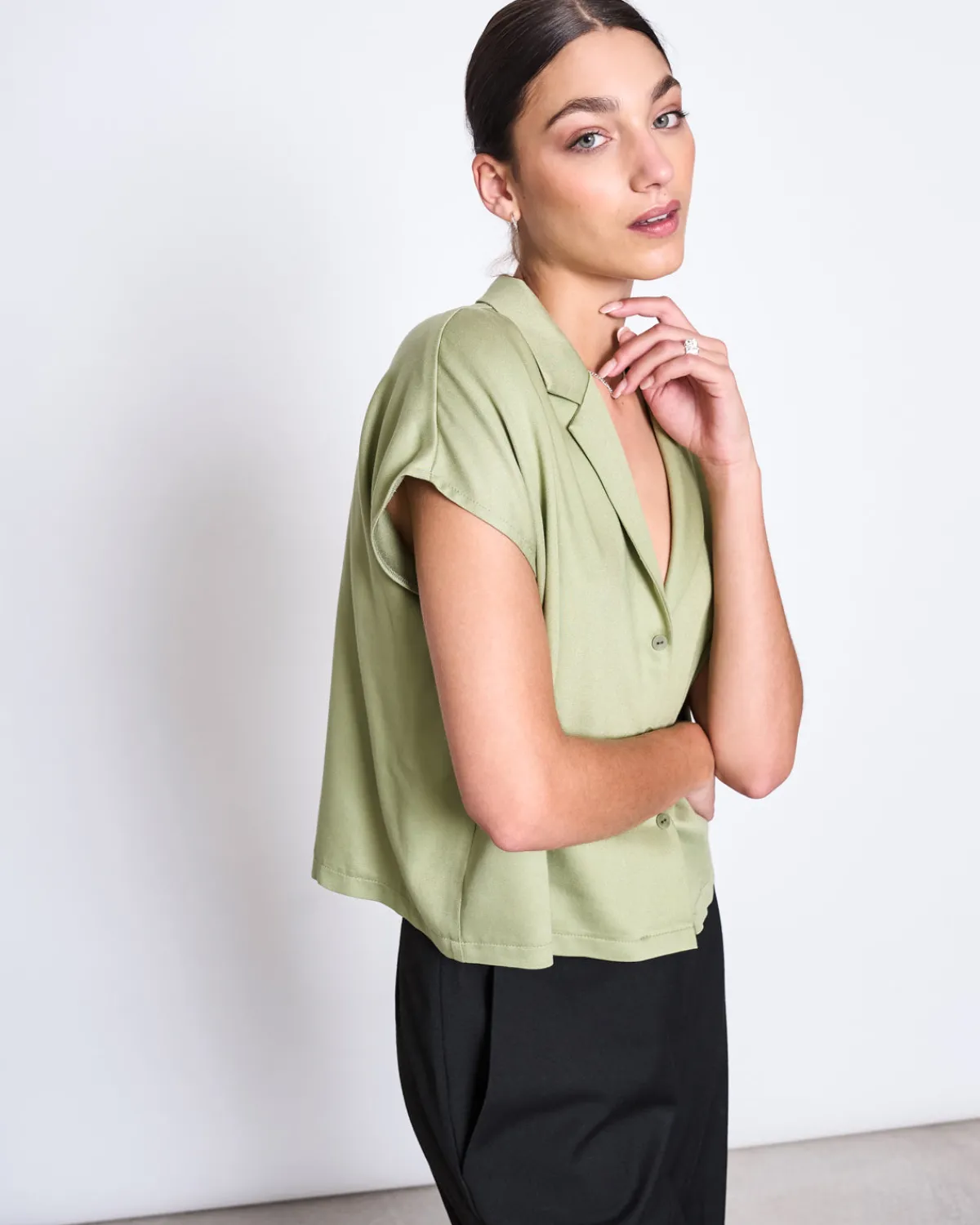 Flash Sale JAN 'N JUNE BLOUSE TIERRA PALE OLIVE