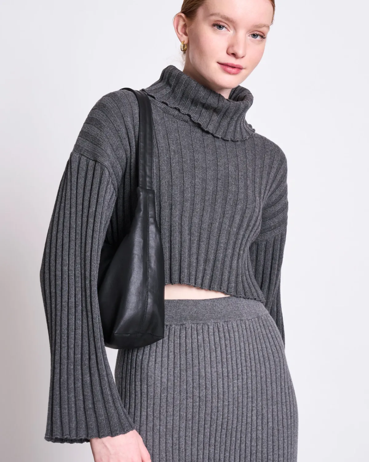 Fashion JAN 'N JUNE CROPPED TURTLENECK CALIGO DARK GREY GOTS