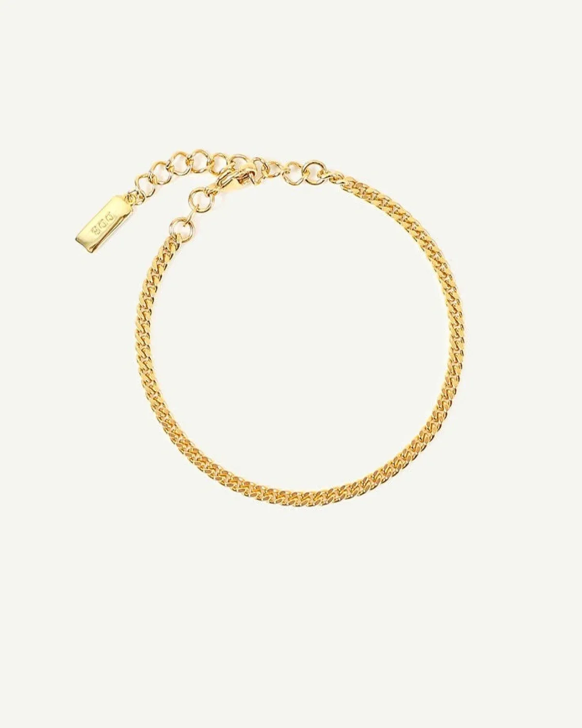 Shop JAN 'N JUNE DEAR DARLING BERLIN FINE CURB CHAIN BRACELET GOLD