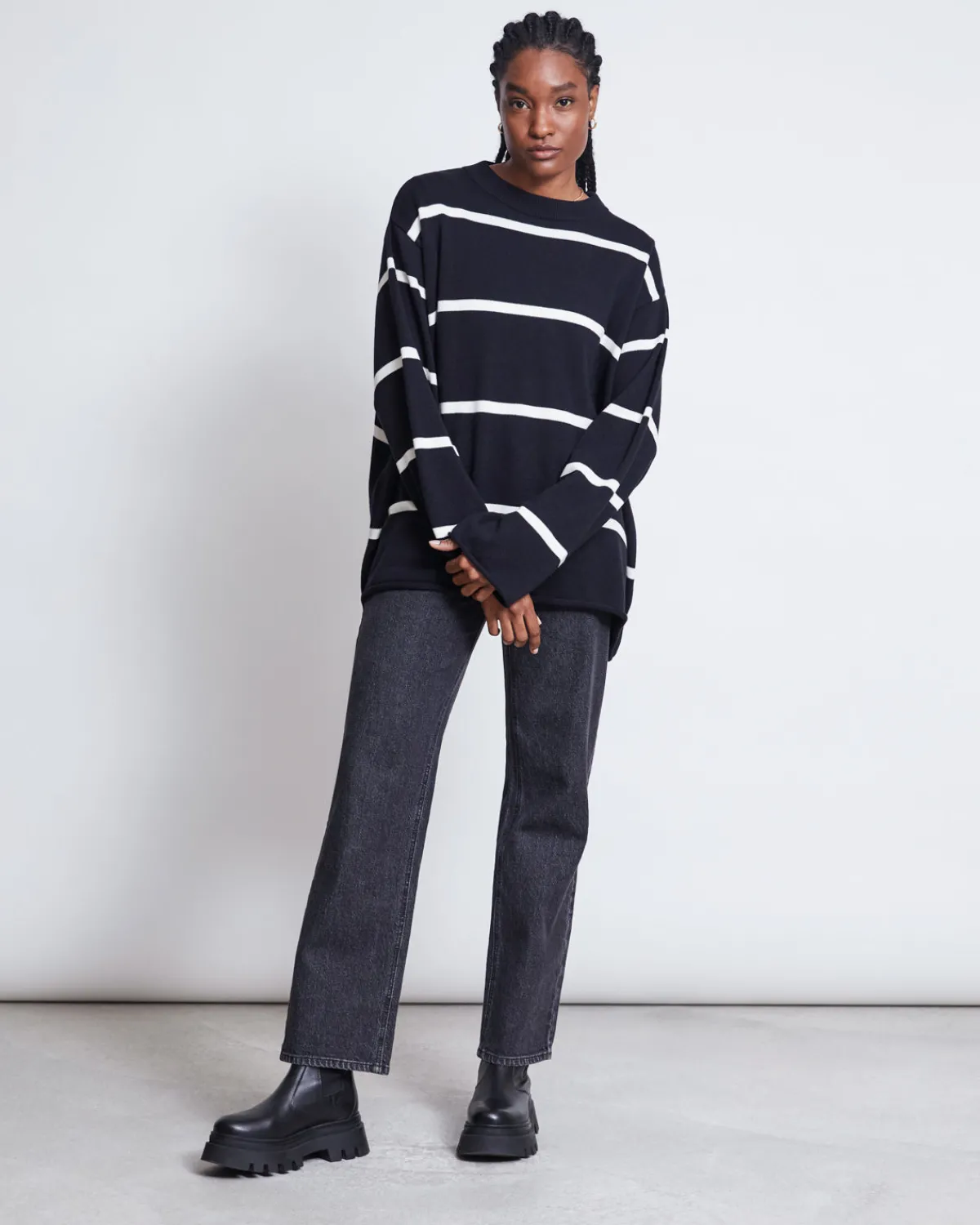 Cheap JAN 'N JUNE JUMPER MARTA STRIPED BLACK GOTS