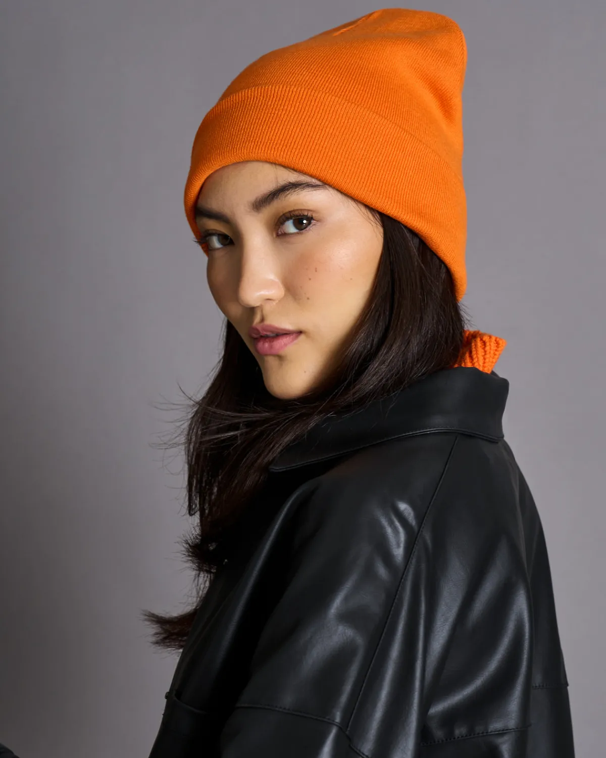 Clearance JAN 'N JUNE KNIT BEANIE BROOKLYN BRIGHT ORANGE GOTS