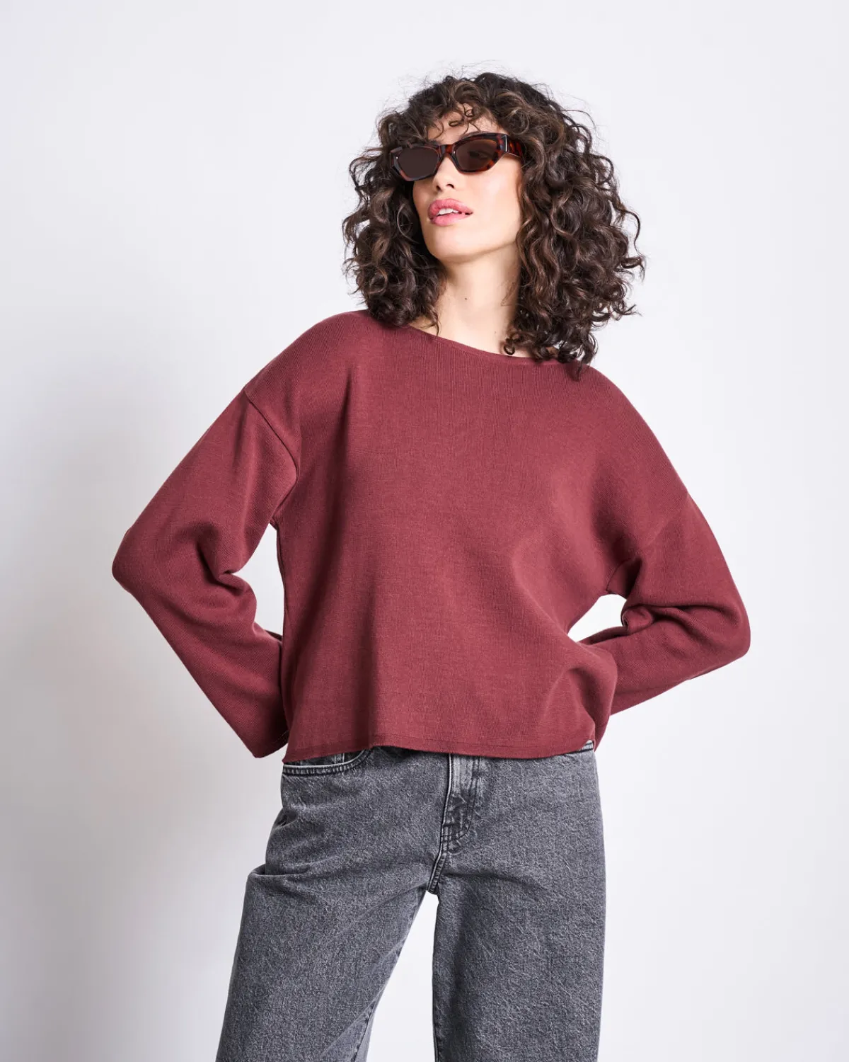 Cheap JAN 'N JUNE LIGHT KNIT JUMPER WILLIAMSBURG INTENSE RUST GOTS