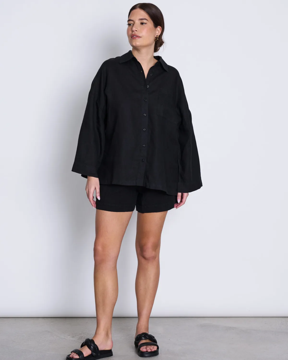 Cheap JAN 'N JUNE LINEN SHIRT MONS  BLACK