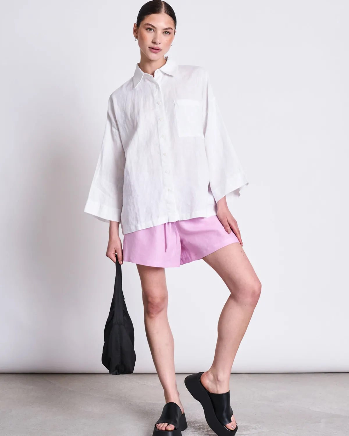 Shop JAN 'N JUNE LINEN SHIRT MONS WHITE