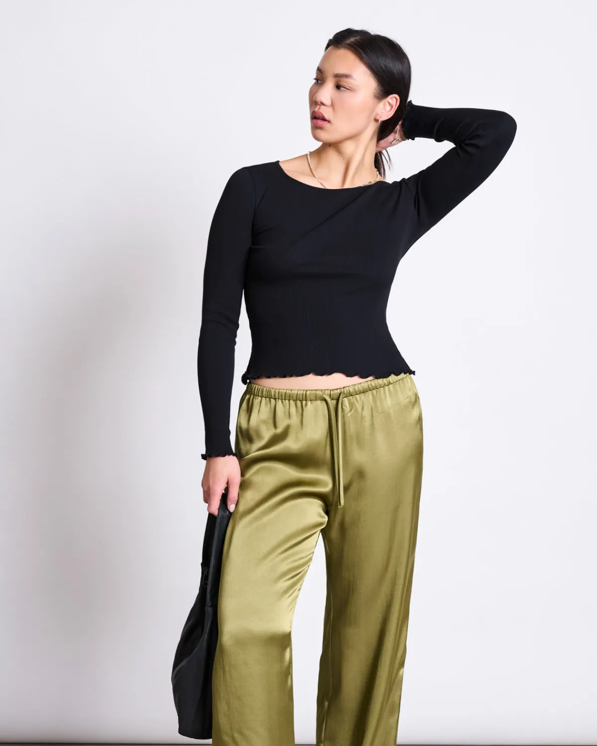 Best Sale JAN 'N JUNE LOOSE SILKY PANTS FRIS WOODY OLIVE