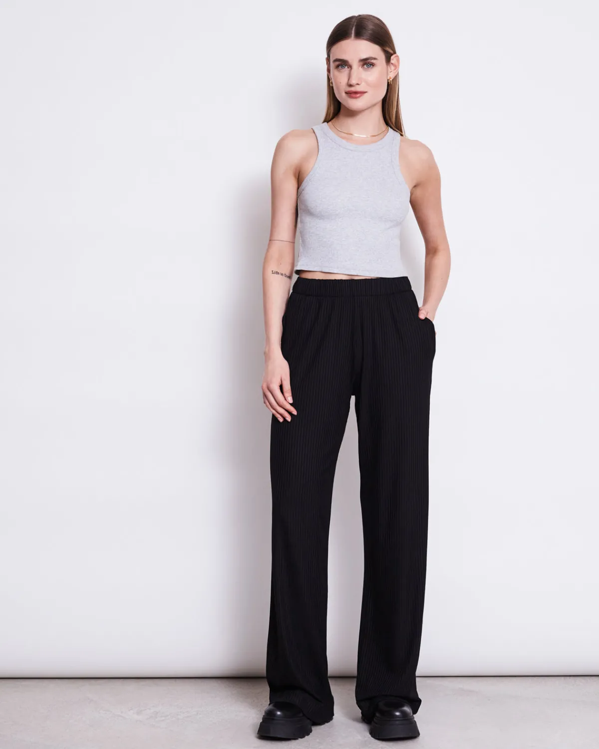 Cheap JAN 'N JUNE LYOCELL RIB PANTS SMILLA BLACK