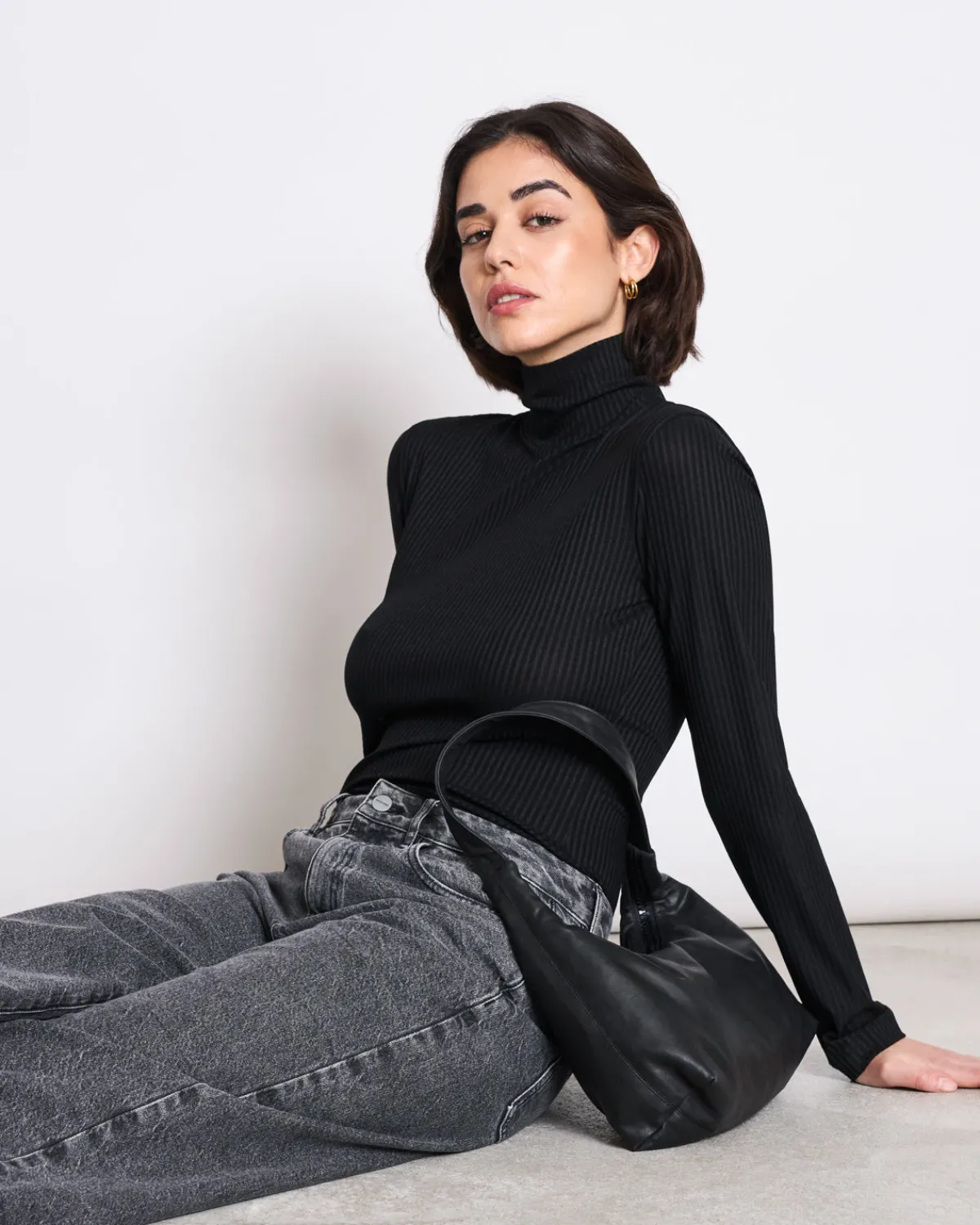 Flash Sale JAN 'N JUNE LYOCELL RIB TURTLENECK MIO BLACK