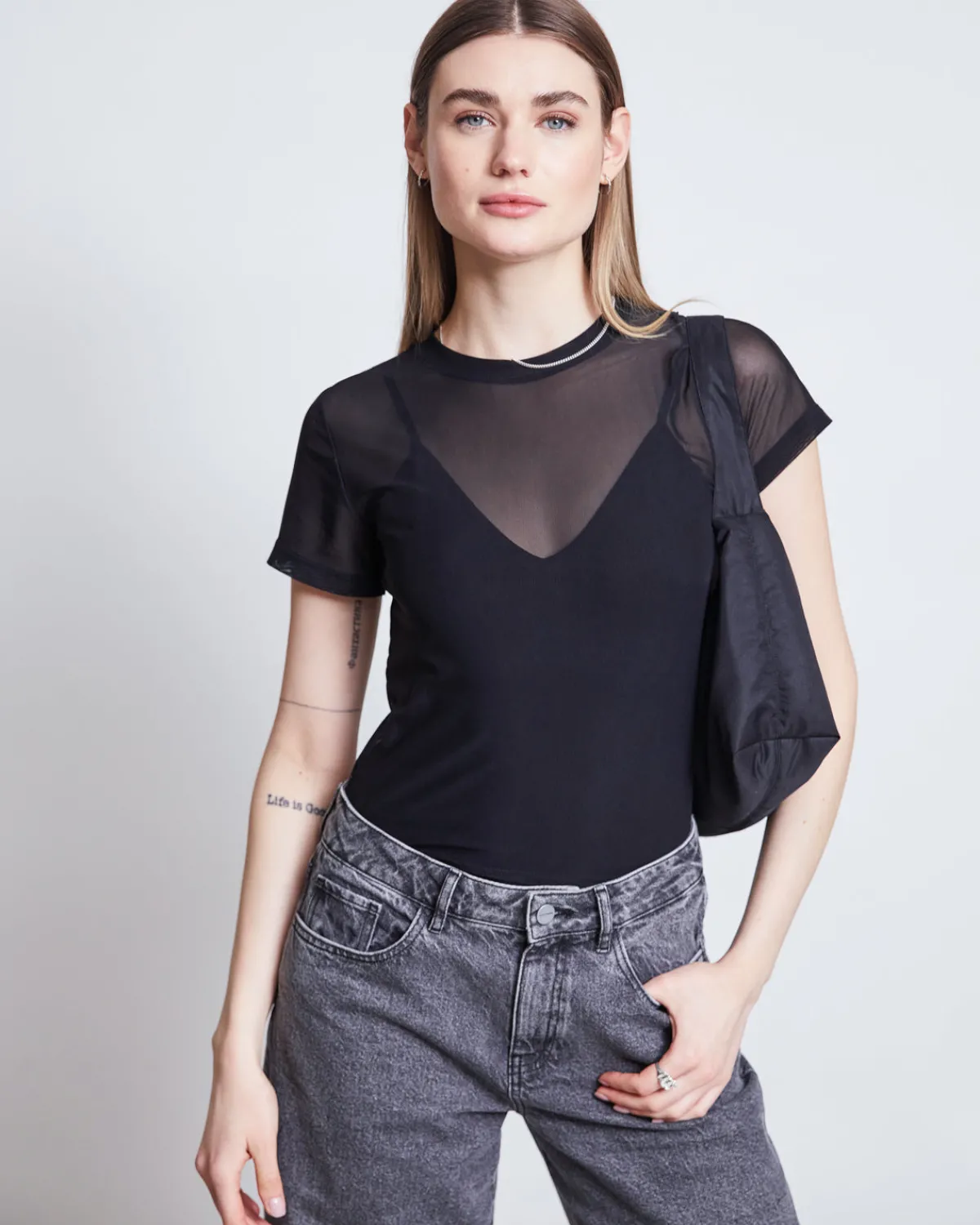 Fashion JAN 'N JUNE MESH T-SHIRT EVIE BLACK