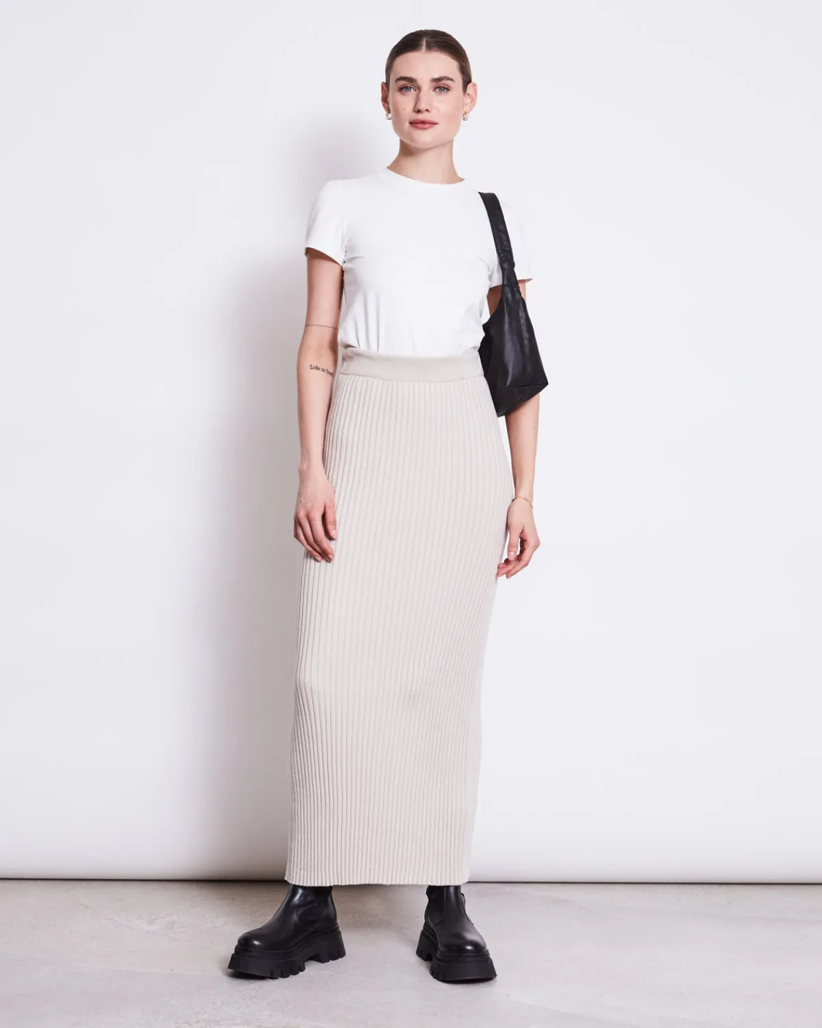 Store JAN 'N JUNE MIDI KNIT SKIRT EBBA IVORY GOTS