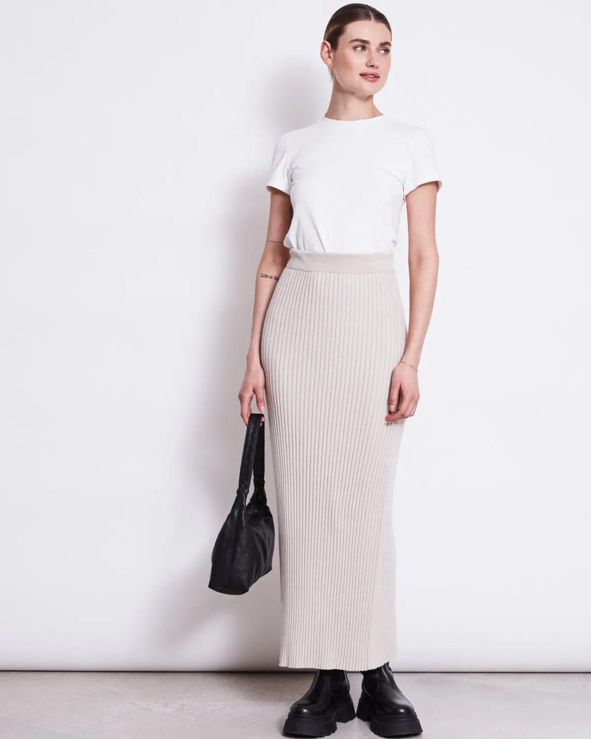 Store JAN 'N JUNE MIDI KNIT SKIRT EBBA IVORY GOTS