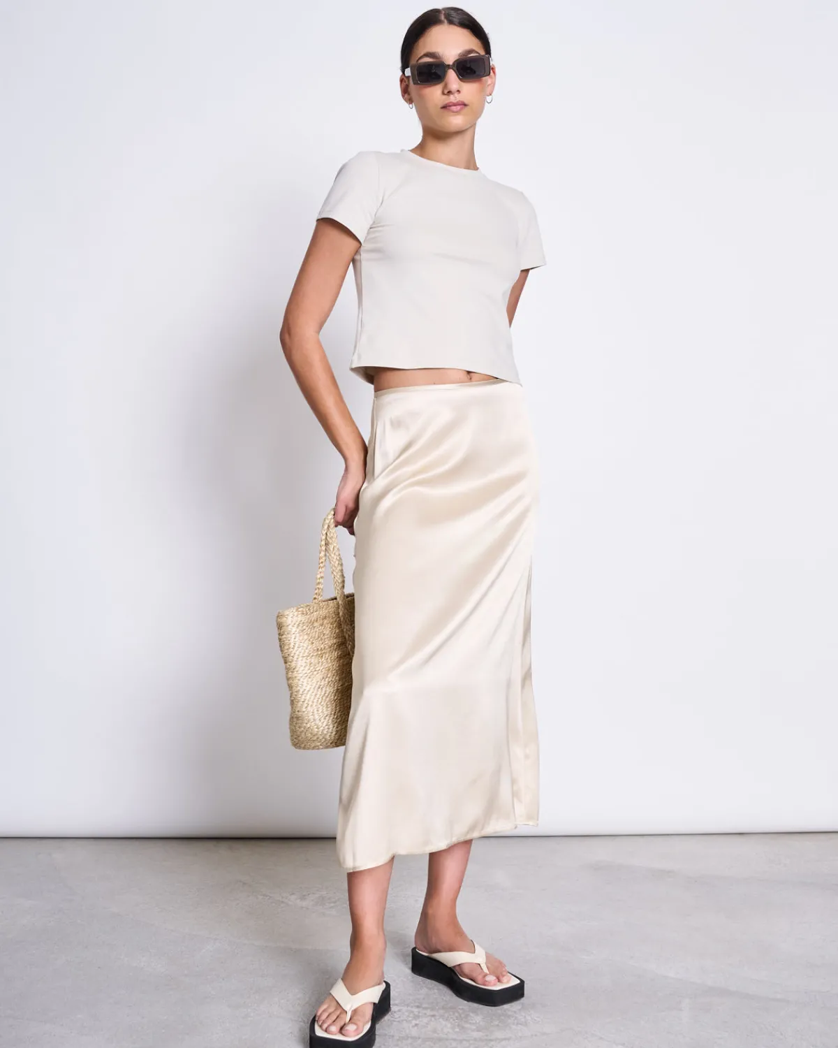 Sale JAN 'N JUNE MIDI SKIRT DIRA IVORY