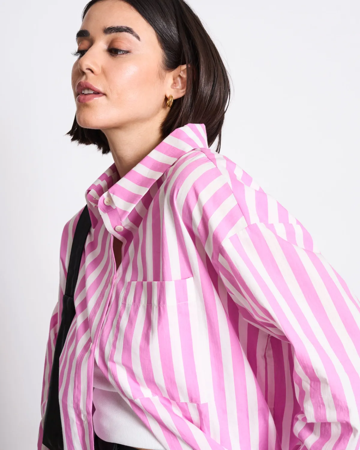 Store JAN 'N JUNE OVERSIZED SHIRT MAMRO HOT PINK STRIPED