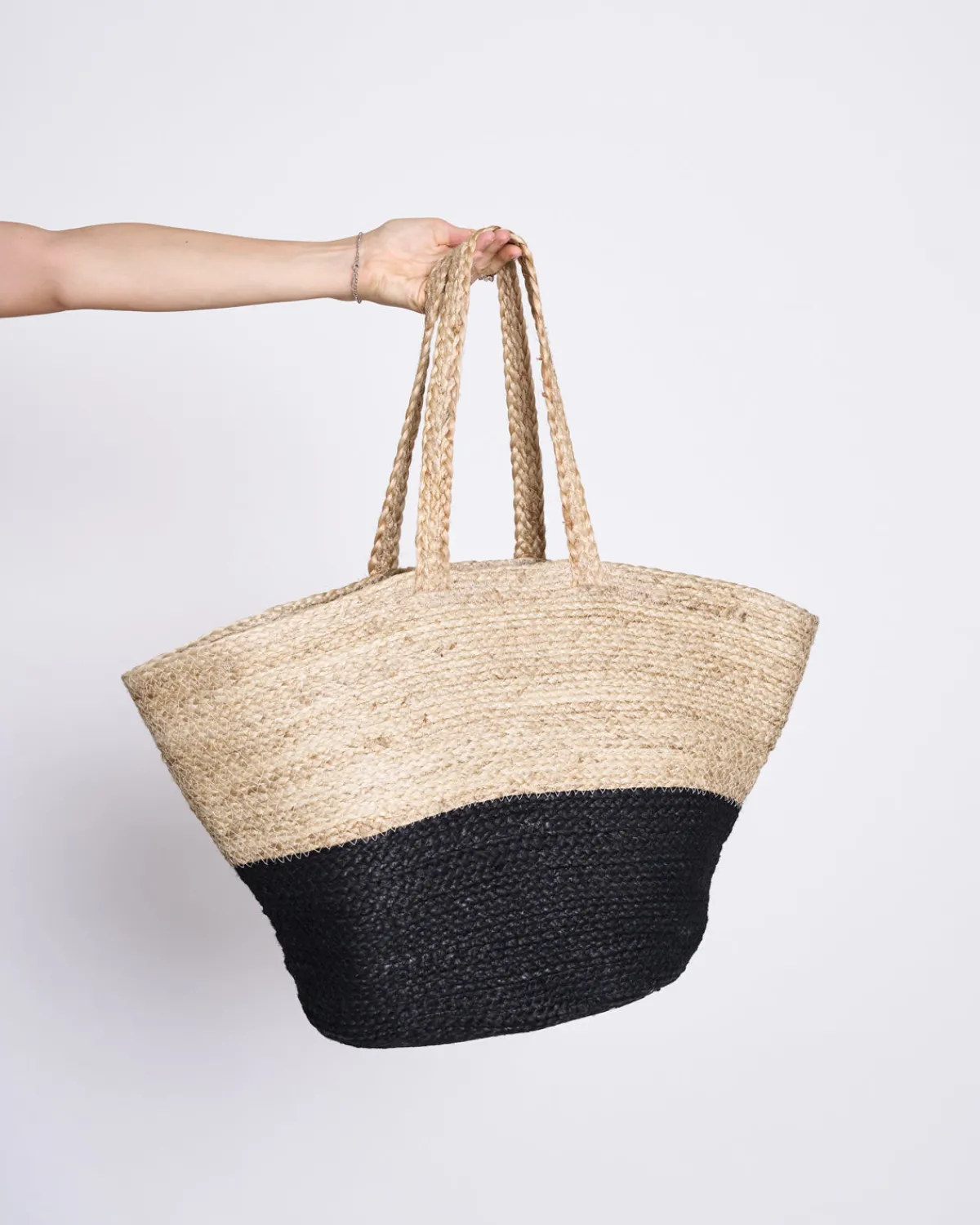 Online JAN 'N JUNE SHOPPING BASKET JUTE BLACK