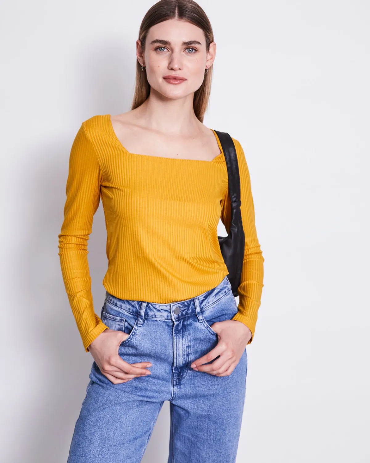 Flash Sale JAN 'N JUNE SQUARE NECK LONGSLEEVE FRIA MUSTARD