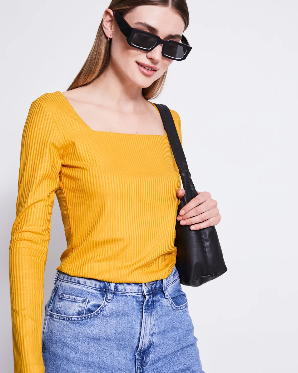 Flash Sale JAN 'N JUNE SQUARE NECK LONGSLEEVE FRIA MUSTARD