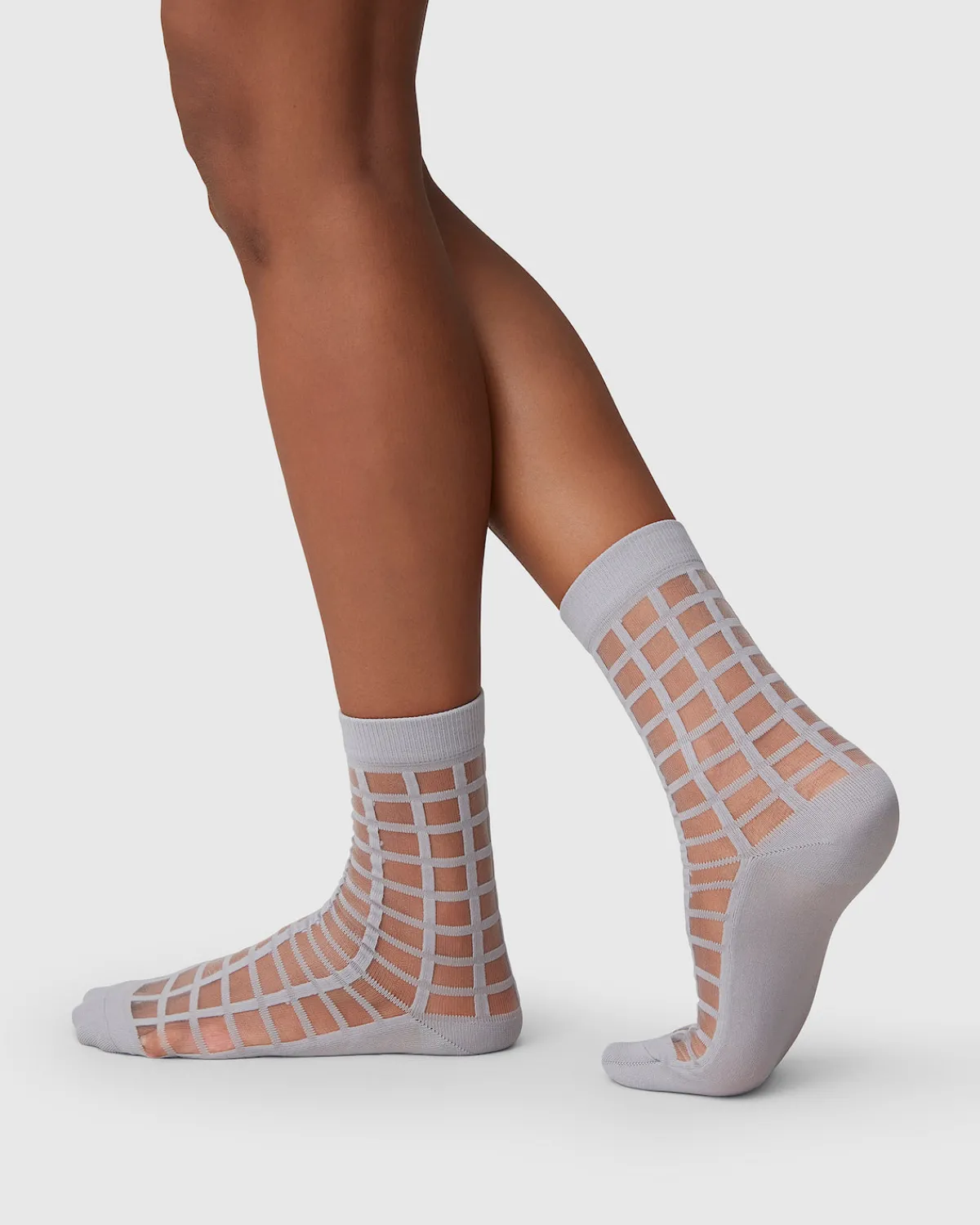 Online JAN 'N JUNE SWEDISH STOCKINGS SOCKS ALICIA GRID STONE