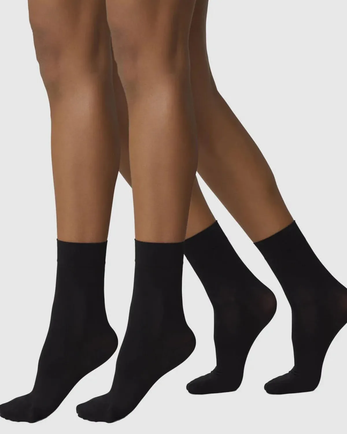 Hot JAN 'N JUNE SWEDISH STOCKINGS SOCKS THEA 2-PACK BLACK