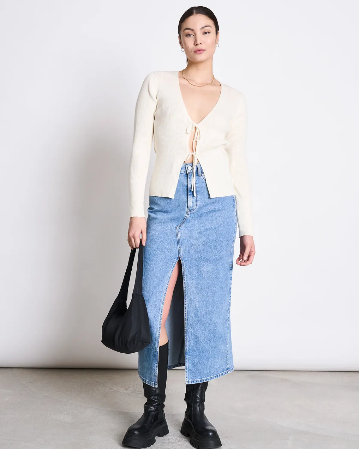 Shop JAN 'N JUNE TIE CARDIGAN TANGY OFFWHITE GOTS