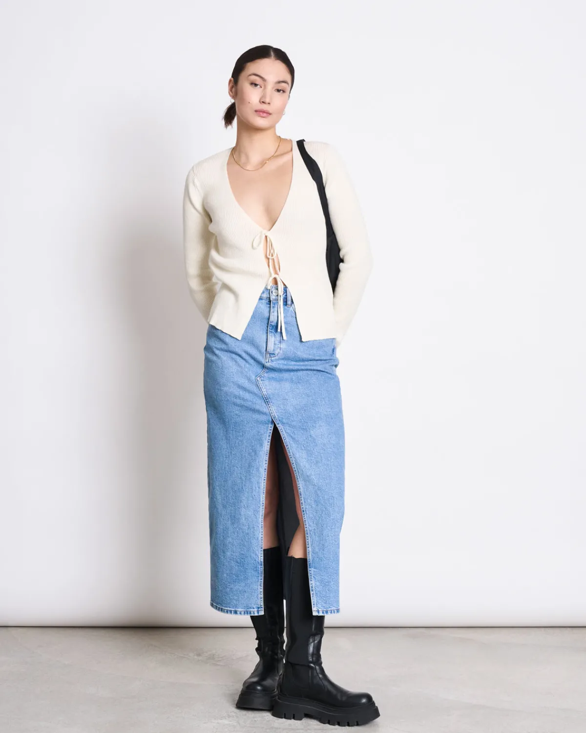 Shop JAN 'N JUNE TIE CARDIGAN TANGY OFFWHITE GOTS