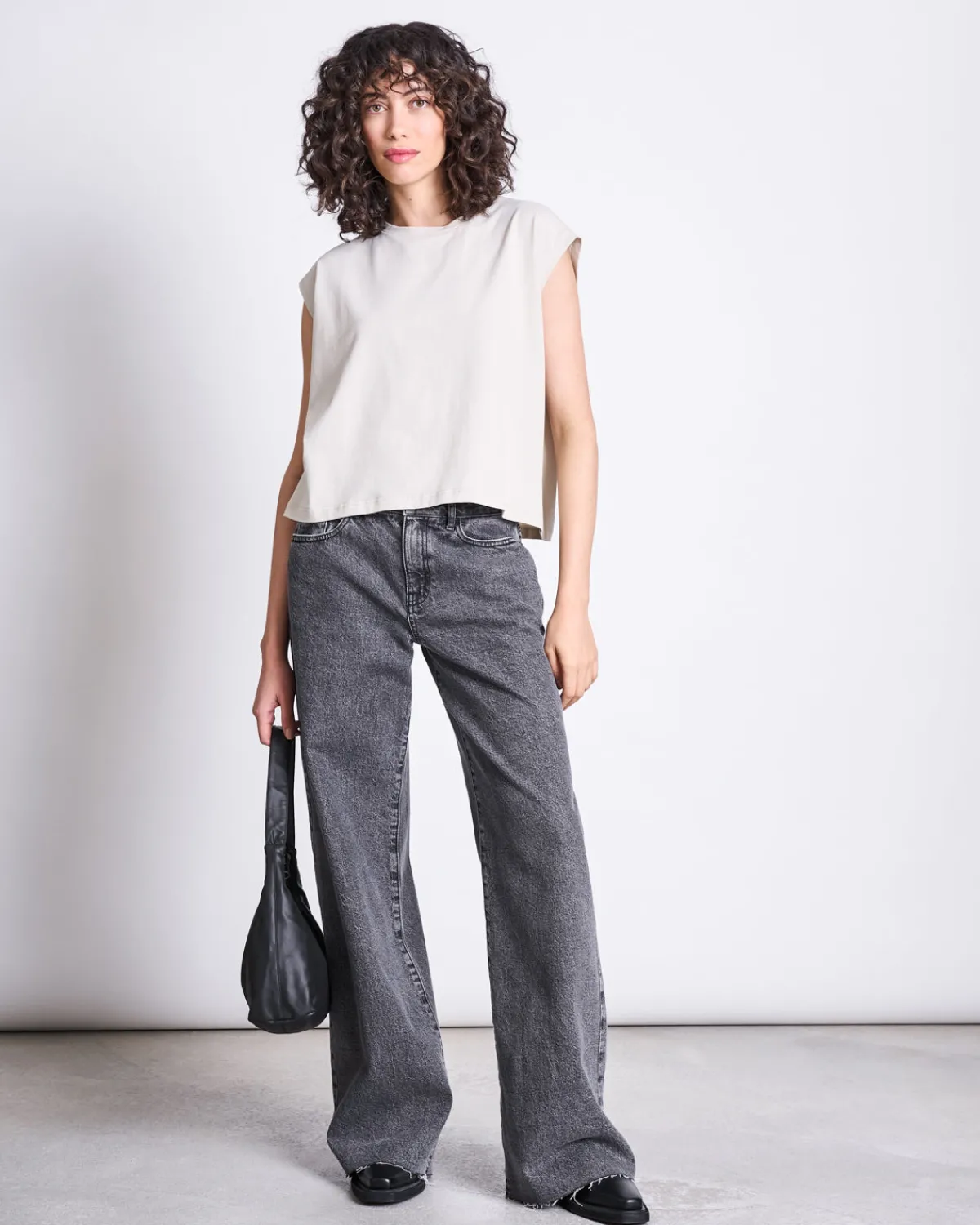 Hot JAN 'N JUNE WIDE LEG JEANS SUNNY LIGHT GREY