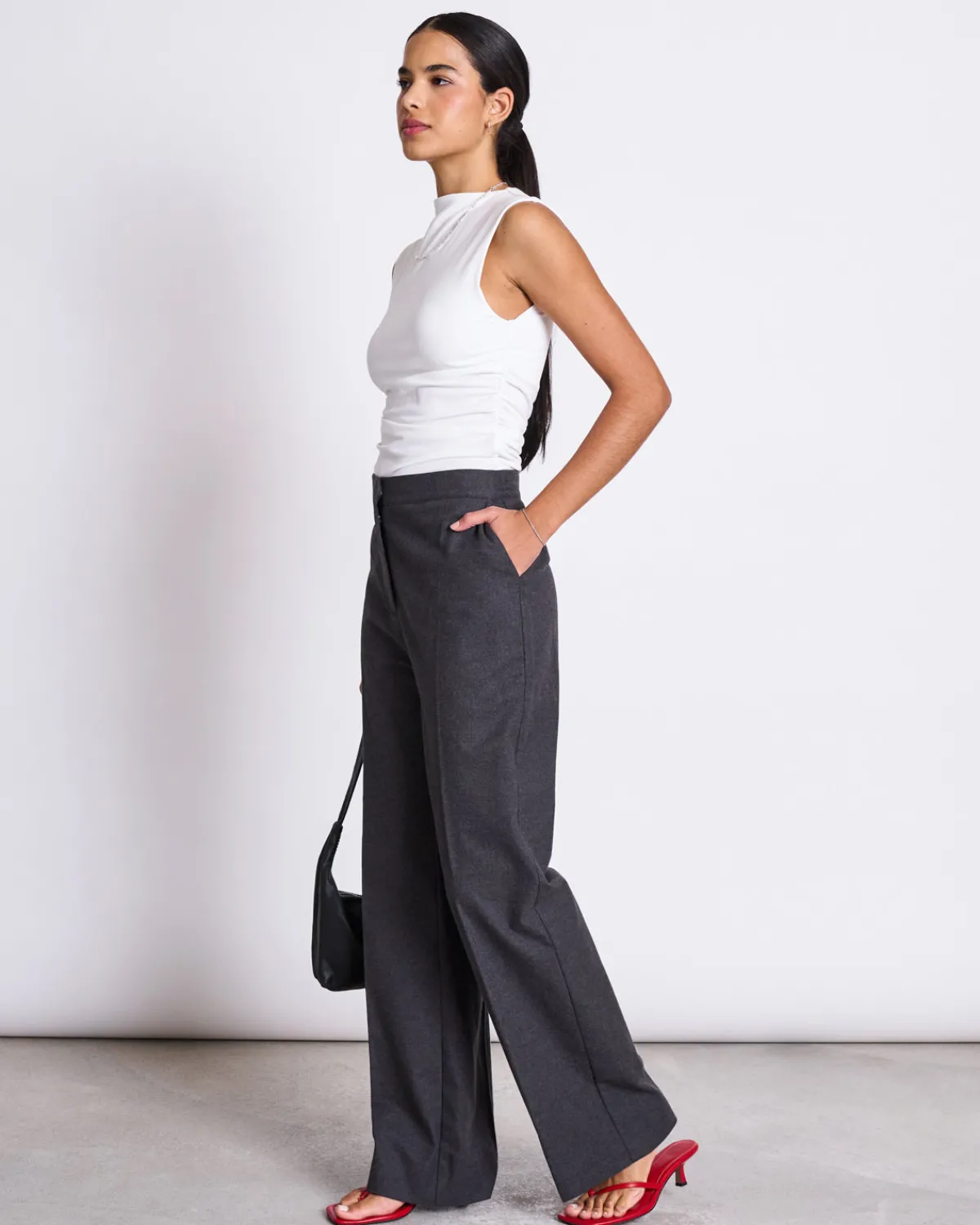 Flash Sale JAN 'N JUNE WIDE PANTS CORALIO DARK GREY