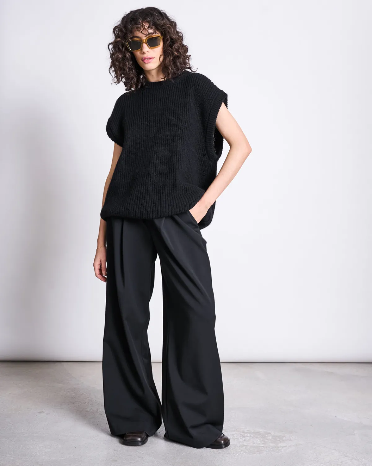 Fashion JAN 'N JUNE WIDE PANTS GIZA BLACK