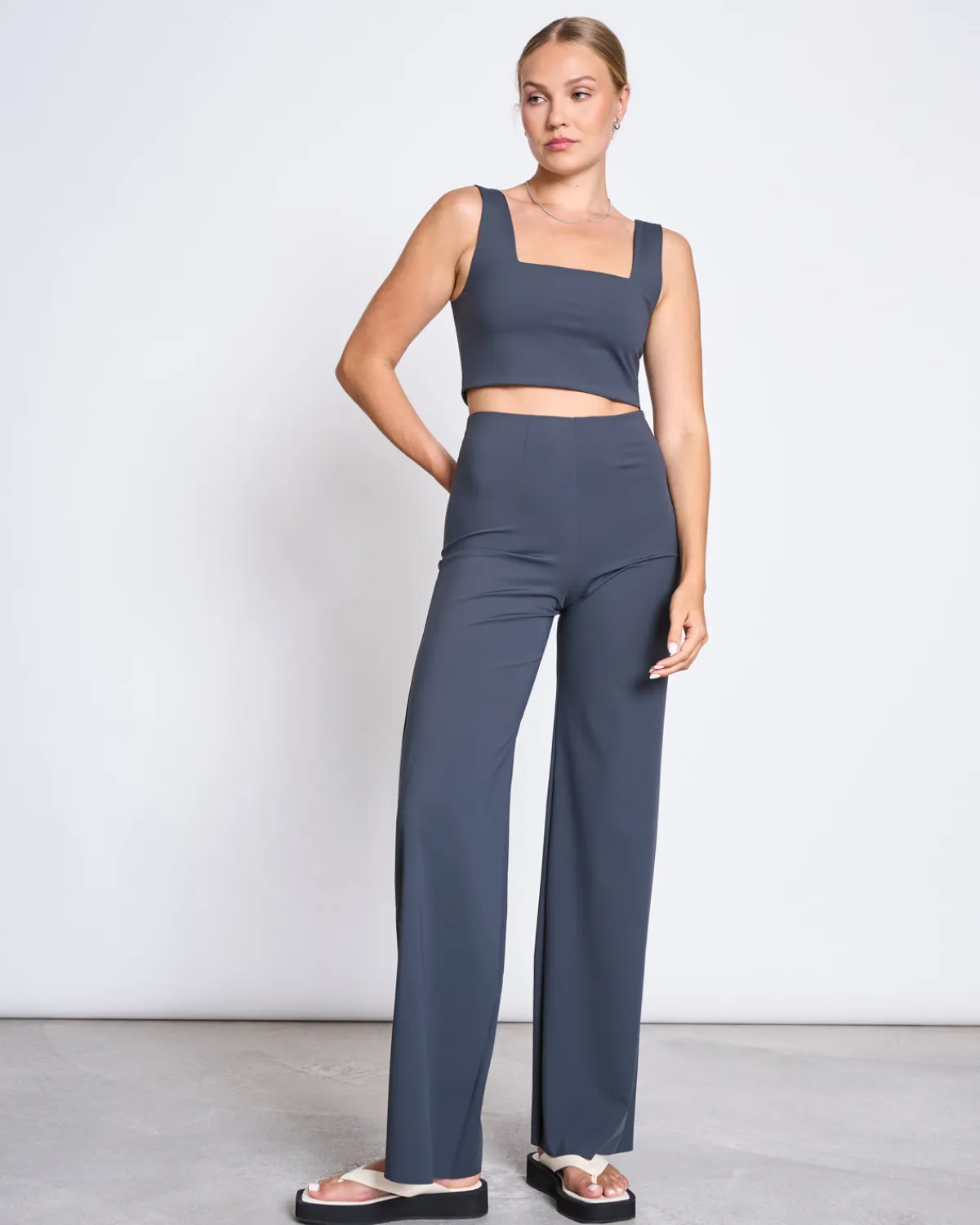 Flash Sale JAN 'N JUNE WIDE PANTS MARLENE SOLID GREY